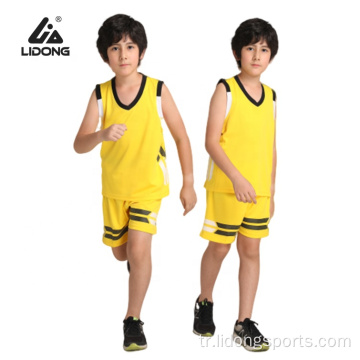 Ucuz çocuk basketbol üniforma gençlik spor basketbol forması